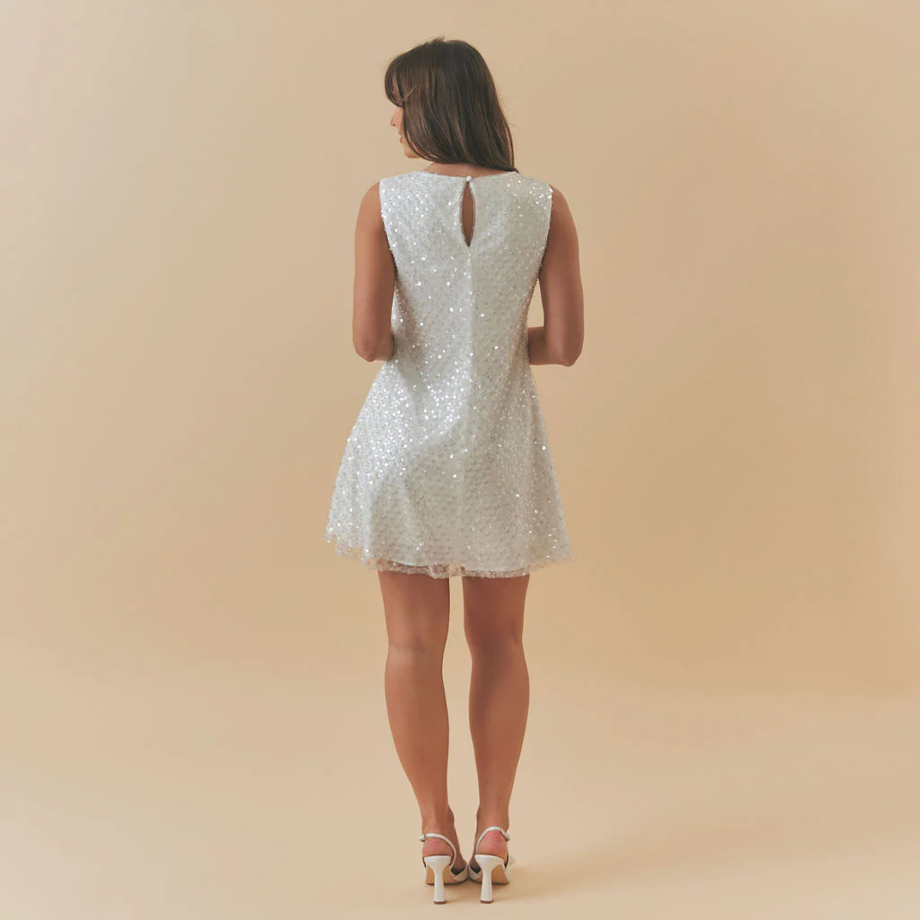 Belle Embellished Swing Mini Dress - Image 4