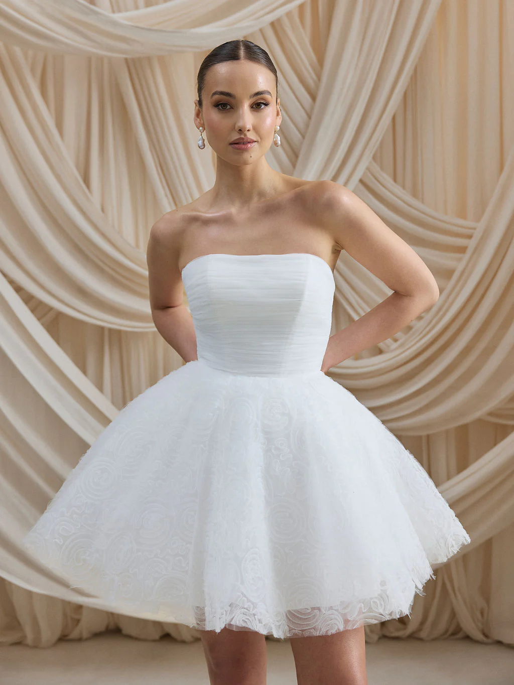 Chelsea Tulle Strapless Mini Dress - Image 3